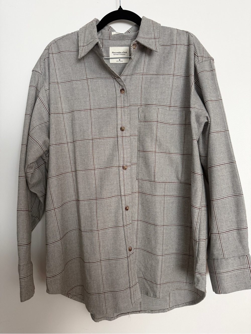 Abercrombie & Fitch plaid oversized button down shirt